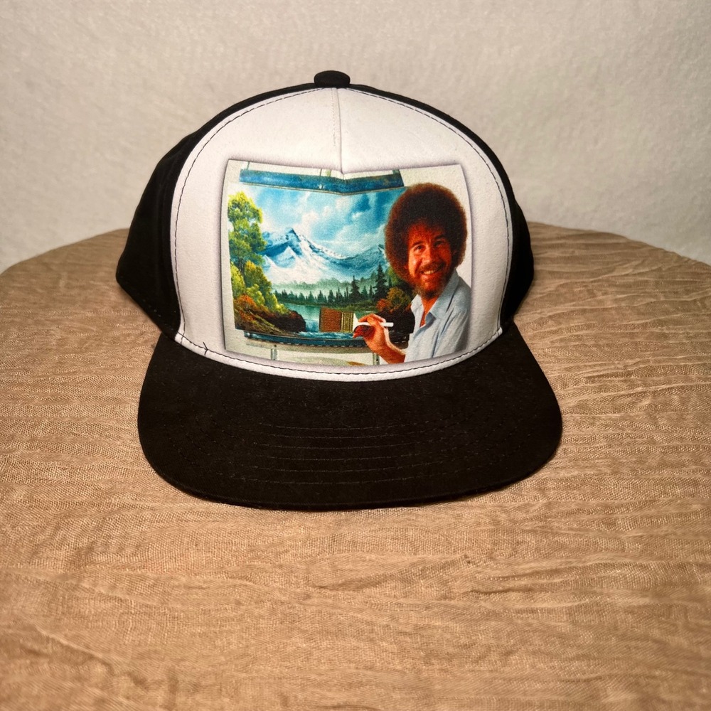 Bob Ross "The Joy of Painting" Snapback 2017 Hat Black Trucker Cap NWT